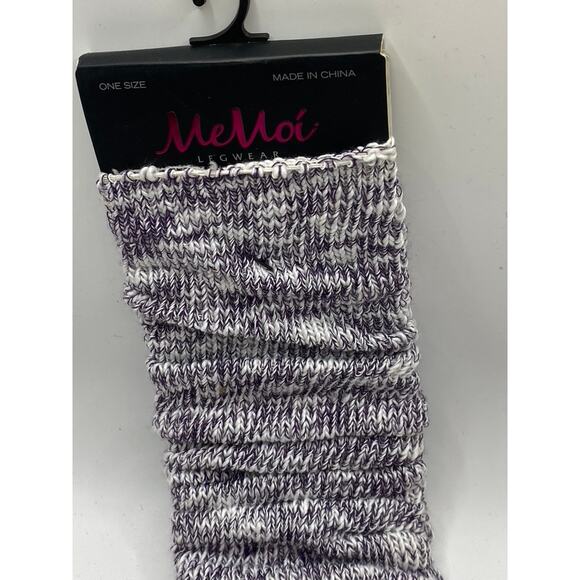 MEMOI Women's Purple-Gray Colorblock Knit Pull-On Over The Knee Socks SZ OS - Picture 3 of 9